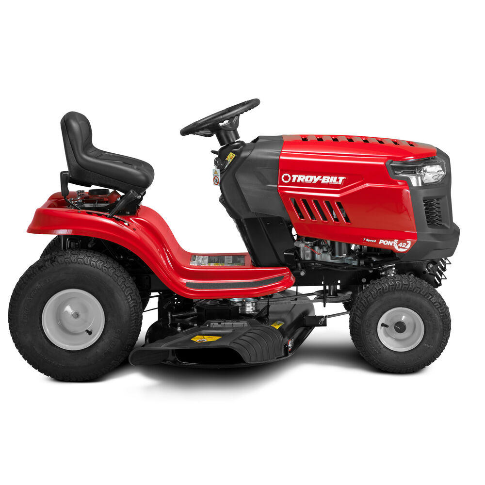 Troy-Bilt Pony 42 Riding Lawn Mower | 547cc Troy-Bilt Engine | 42″ Side-Discharge | 7-Speed Shift On The Go Transmission