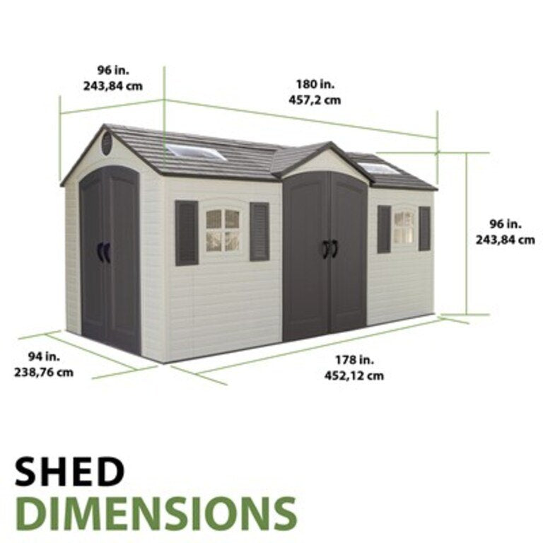 Lifetime 15 x 8 ft. Outdoor Shed – 60079