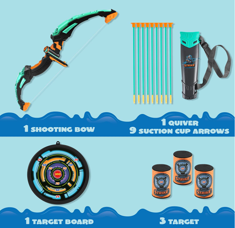 Kids Bow and Arrow Set, LED Light Up Archery Toy Set