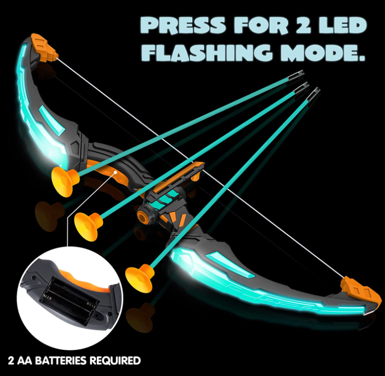 Kids Bow and Arrow Set, LED Light Up Archery Toy Set