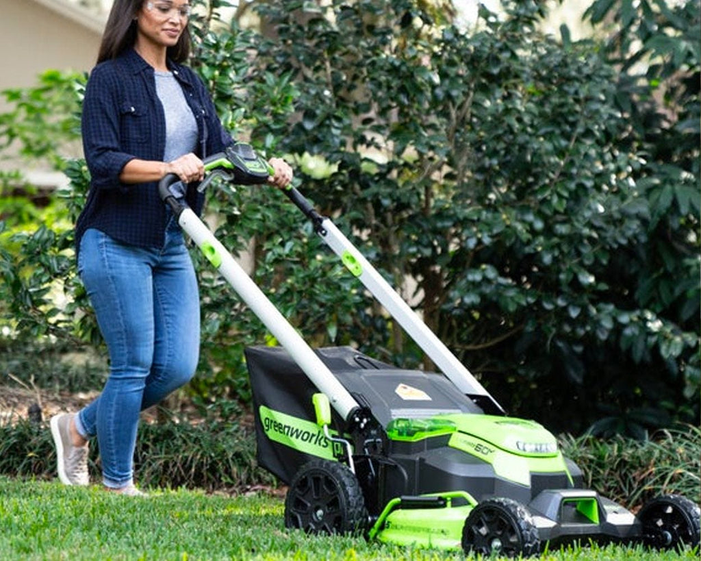 60V 25″ Cordless Battery Self-Propelled Mower Combo Kit, Blower: (2) 4.0 Ah Batteries and Dual-Port Charger