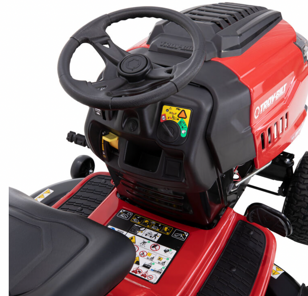 Troy-Bilt Bronco 46 Riding Lawn Mower | 547cc | 46″ Side-Discharge, Twin-Blade, Steel Cutting Deck | AutoDrive Transmission