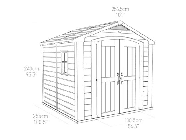 Keter Factor 8x8 Foot Large Resin Outdoor Shed