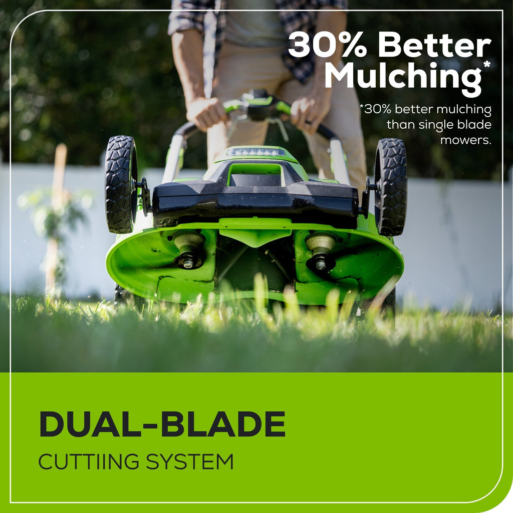 60V 25″ SP Mower 3PC Combo Kit, 16″ String Trimmer and 610CFM Blower