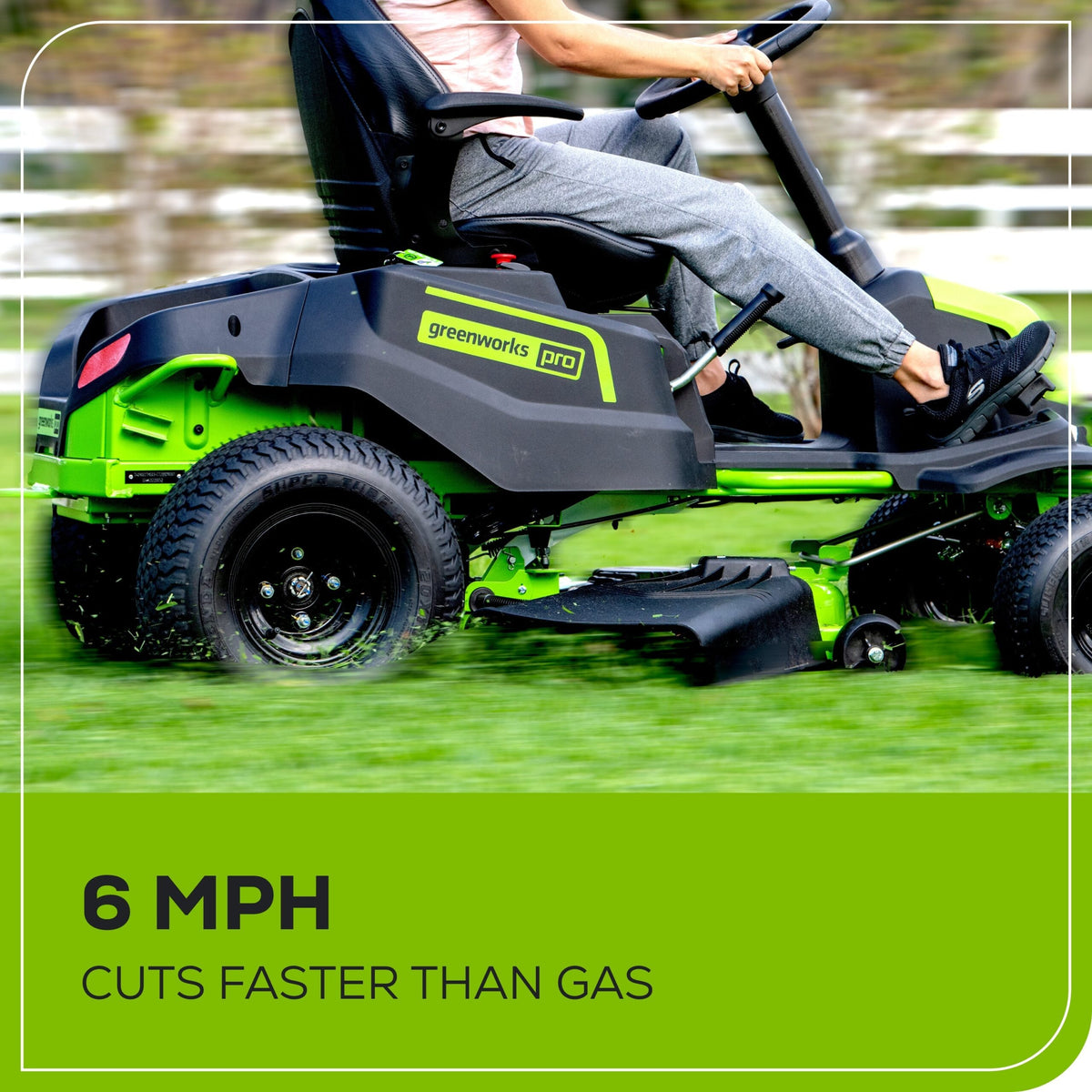 60V 42″ Cordless Battery CrossoverT Riding Lawn Mower + Bagger, (6) 8.0 Ah Batteries and (3) Dual-Port Turbo Chargers
