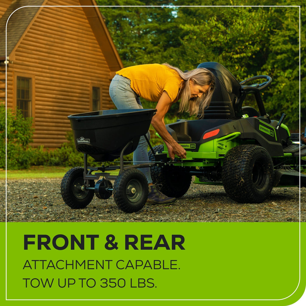 60V 42″ Cordless Battery CrossoverT Riding Lawn Mower + Bagger, (6) 8.0 Ah Batteries and (3) Dual-Port Turbo Chargers