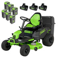 60V 42″ Cordless Battery CrossoverT Riding Lawn Mower + Bagger, (6) 8.0 Ah Batteries and (3) Dual-Port Turbo Chargers