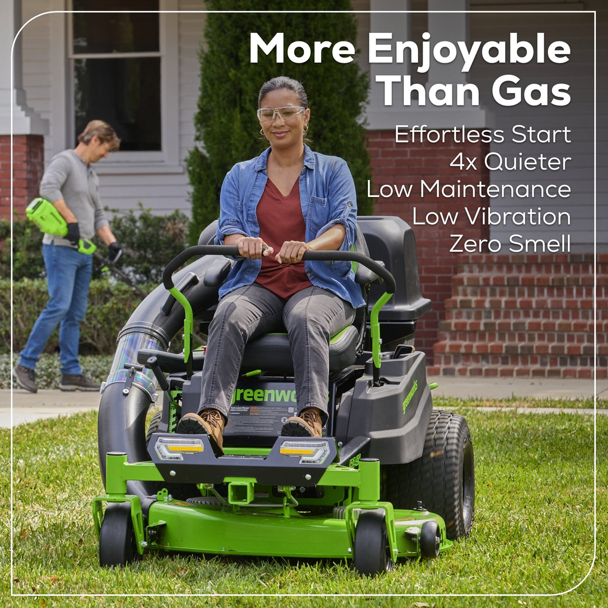 60V 42″ Electric CrossoverZ Zero Turn Mower with (4) 8 Ah Batteries and (2) Dual-Port Turbo Chargers