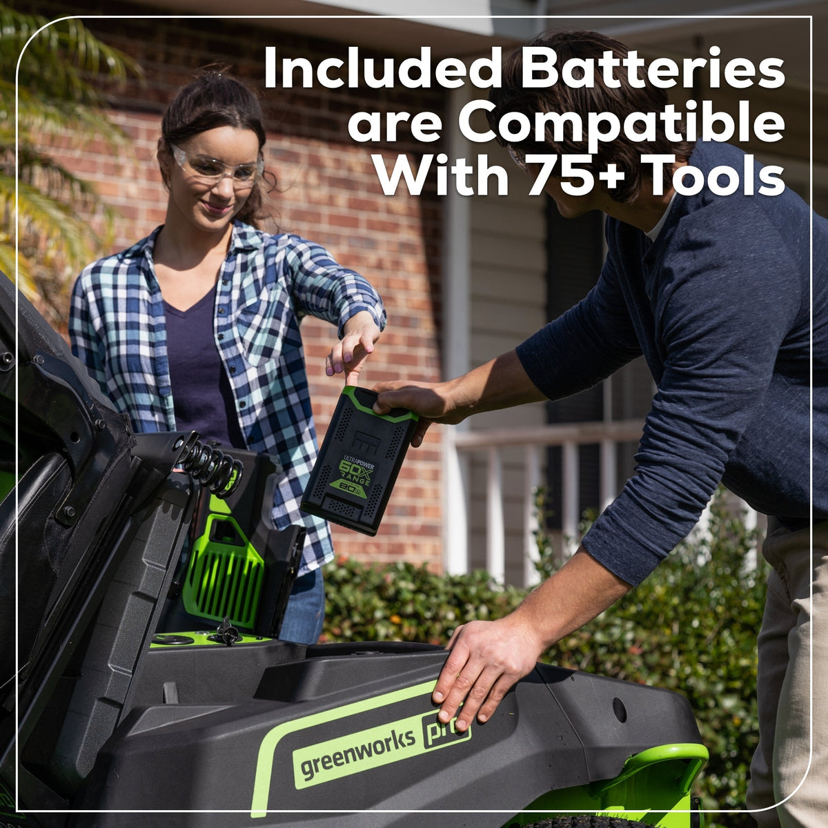 60V 42″ Cordless Battery CrossoverT Riding Lawn Mower, (4) 8.0 Ah Batteries and (2) Dual-Port Turbo Chargers
