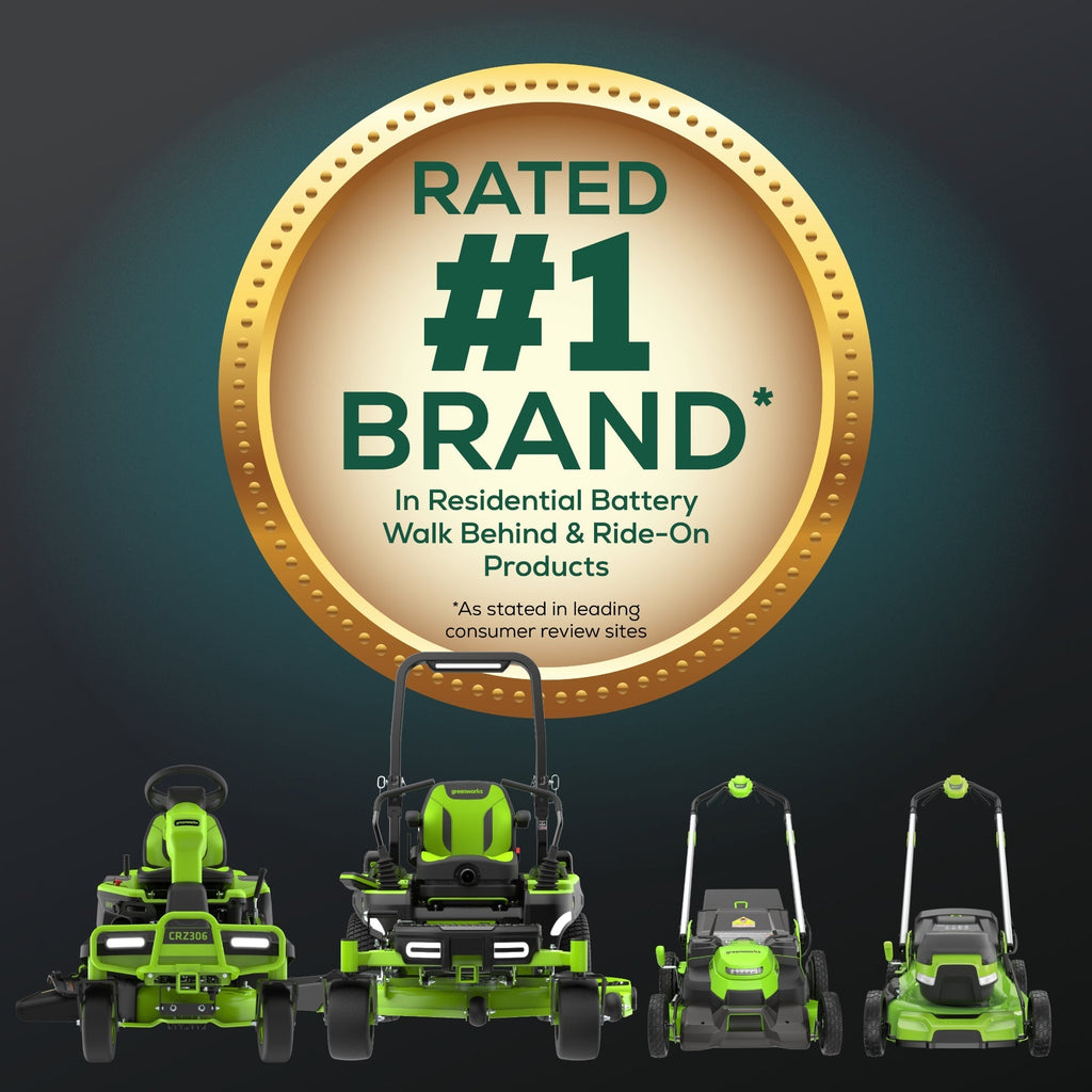 60V 42″ Cordless Battery CrossoverT Riding Lawn Mower, (4) 8.0 Ah Batteries and (2) Dual-Port Turbo Chargers