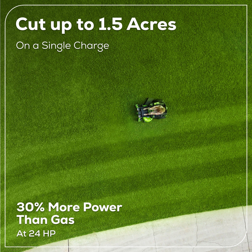 60V 42″ Electric CrossoverZ Zero Turn Mower with (4) 8 Ah Batteries and (2) Dual-Port Turbo Chargers