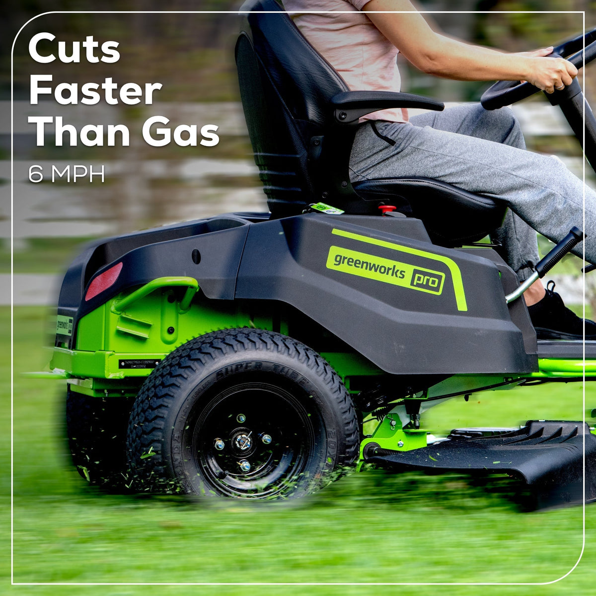 60V 42″ Cordless Battery CrossoverT Riding Lawn Mower, (4) 8.0 Ah Batteries and (2) Dual-Port Turbo Chargers