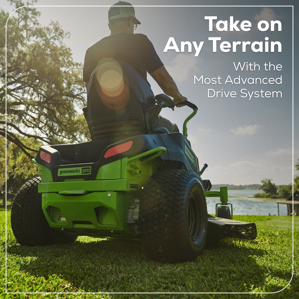 60V 42″ Electric CrossoverZ Zero Turn Mower with (4) 8 Ah Batteries and (2) Dual-Port Turbo Chargers