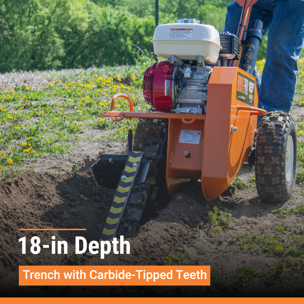 Brave BRPT18 18″ Trencher Shark Chain w/ Honda GX200 Engine