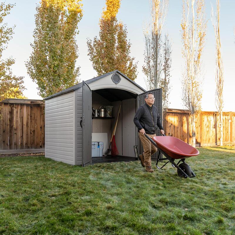 Lifetime 8 ft x 7.5 ft Outdoor Storage Shed – 60396