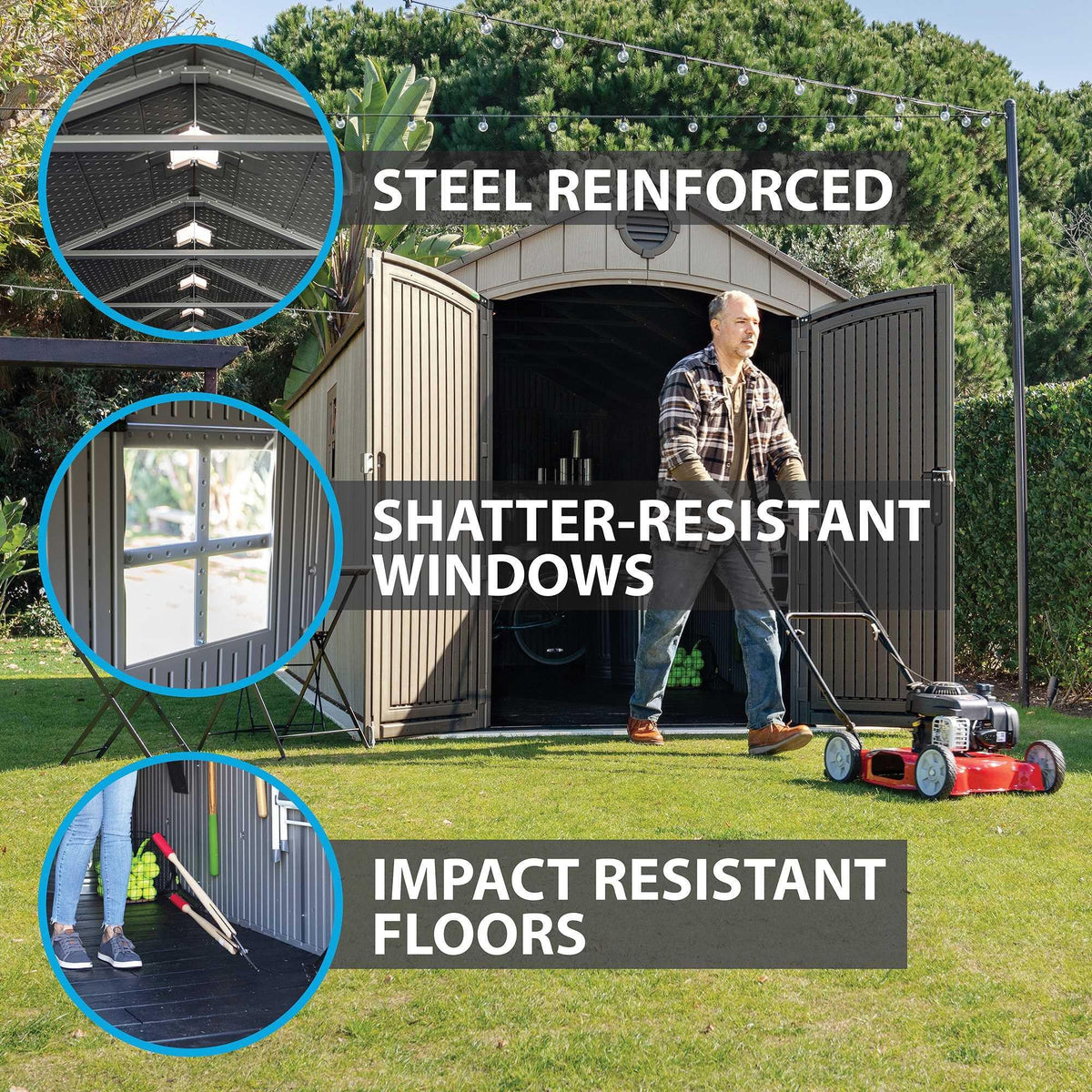 Lifetime 8 x 17.5 ft Outdoor Storage Shed – 60352