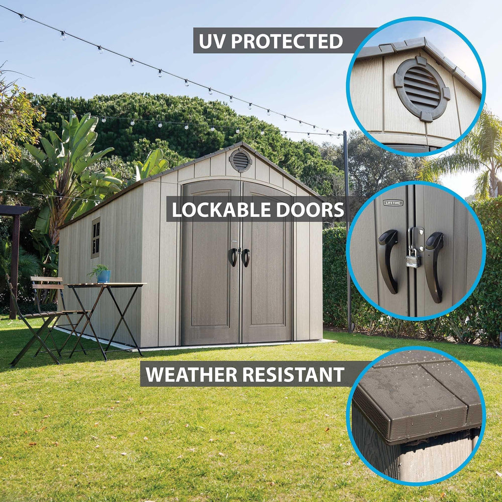 Lifetime 8 x 17.5 ft Outdoor Storage Shed – 60352