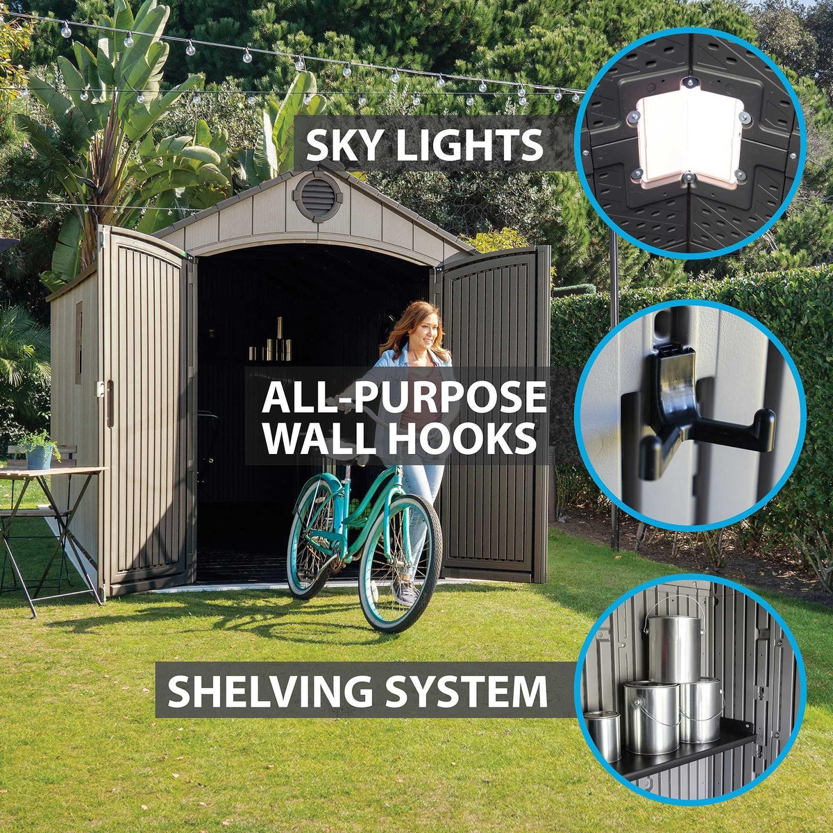 Lifetime 8 x 17.5 ft Outdoor Storage Shed – 60352