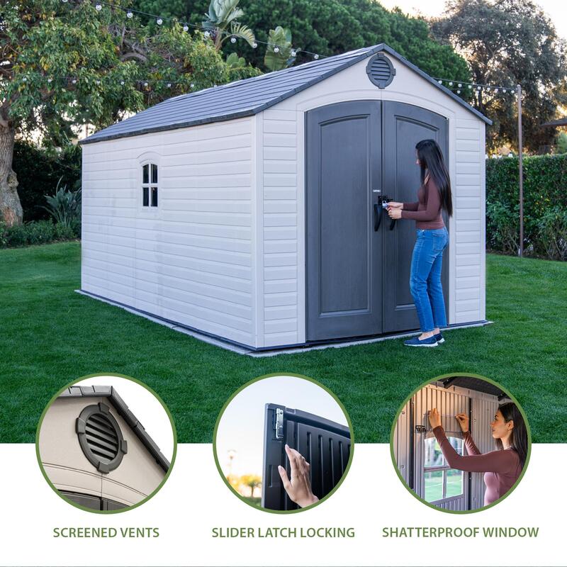 Lifetime 8 ft x 15 ft Outdoor Storage Shed – 60394