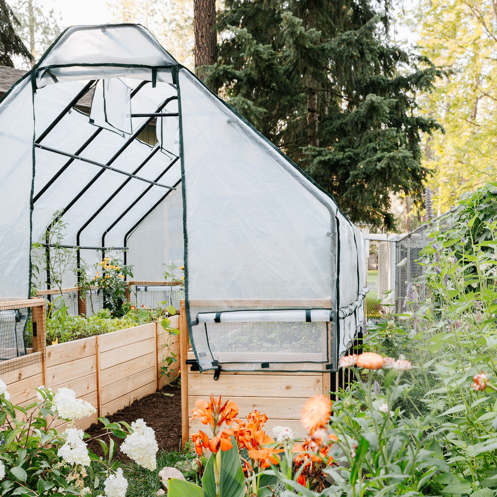 Cedar Complete Raised Garden Bed Kit with Greenhouse Cover 8′ x 12′