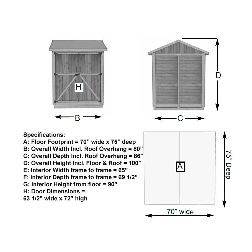6′ x 6′ Maximizer Cedar Storage Shed