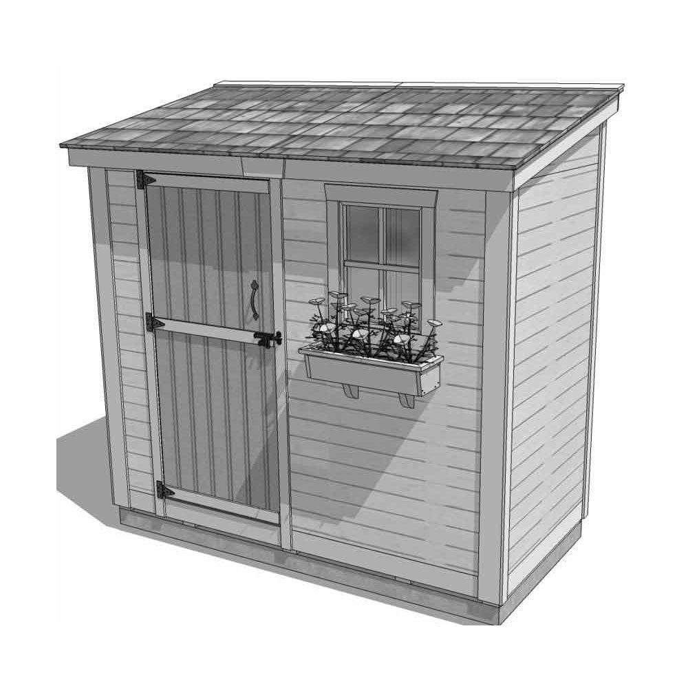 8′ x 4′ SpaceSaver Storage Shed – Single Door