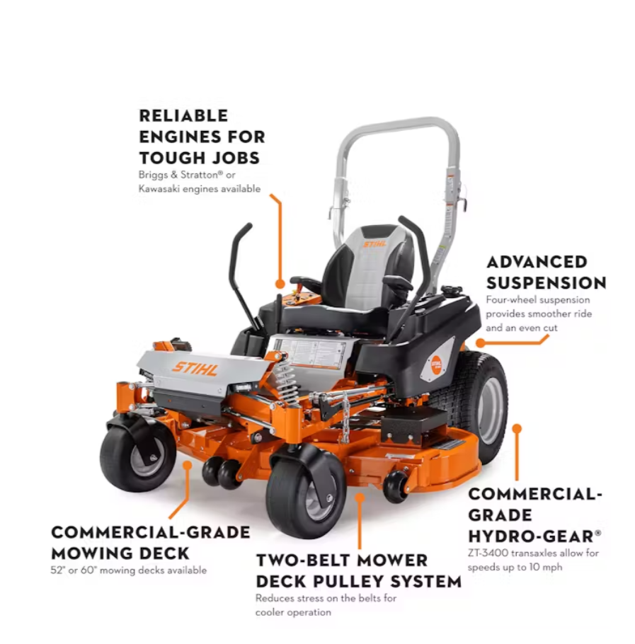 STI RZ552KD 52″ ZERO TURN, KAWI Zero Turn Lawnmower