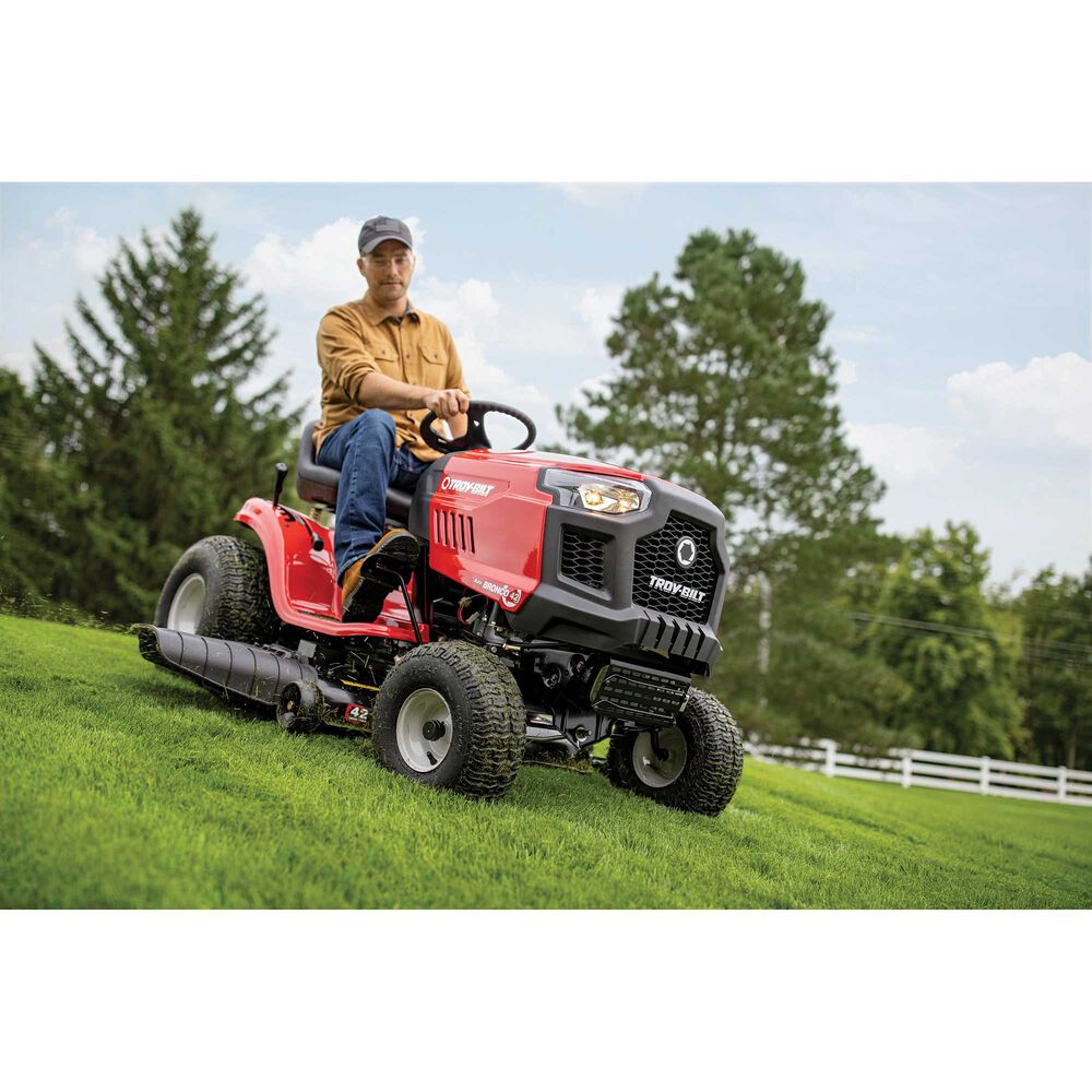 Troy Bilt Bronco 42 Riding Lawn Mower | 547cc Troy-Bilt engine | 42″ deck | AutoDrive Transmission