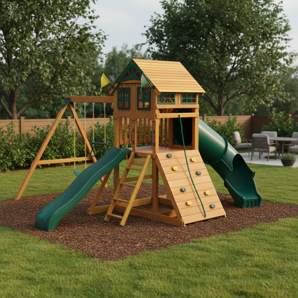 Outing w/ Tube Slide Swing Set