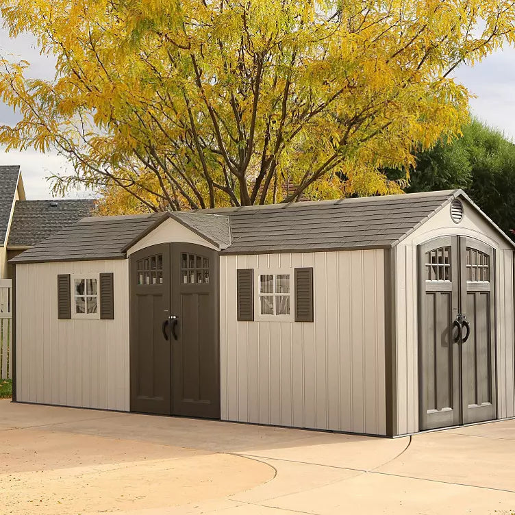Lifetime 20' x 8' Outdoor Storage Shed Building Brown