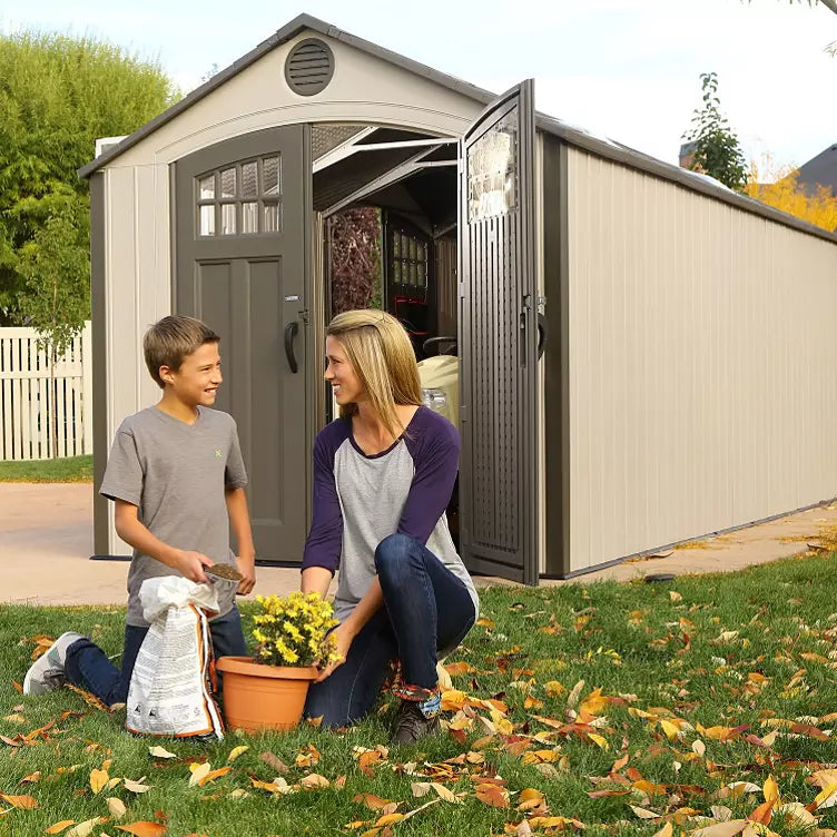 Lifetime 20' x 8' Outdoor Storage Shed Building Brown