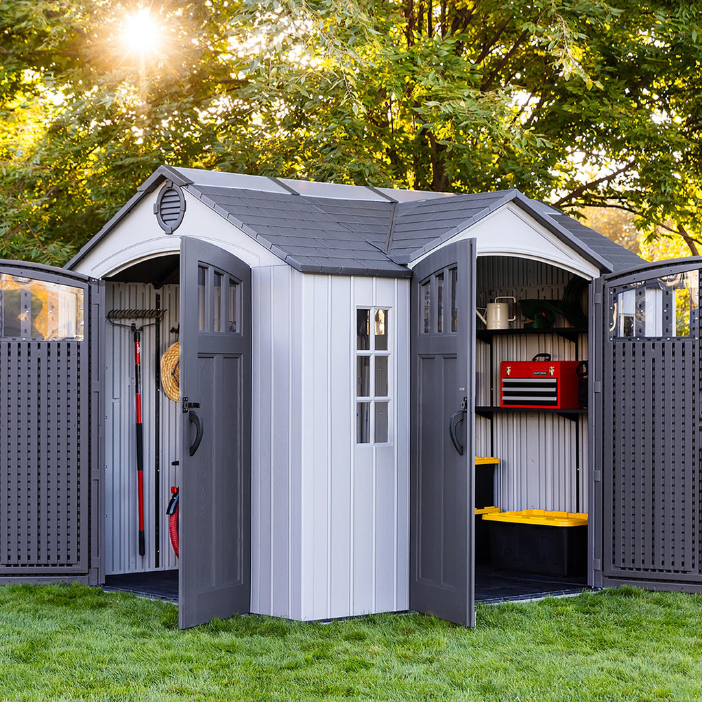 Lifetime 10 Ft. X 8 Ft. Dual Entry Outdoor Storage Shed – 60467
