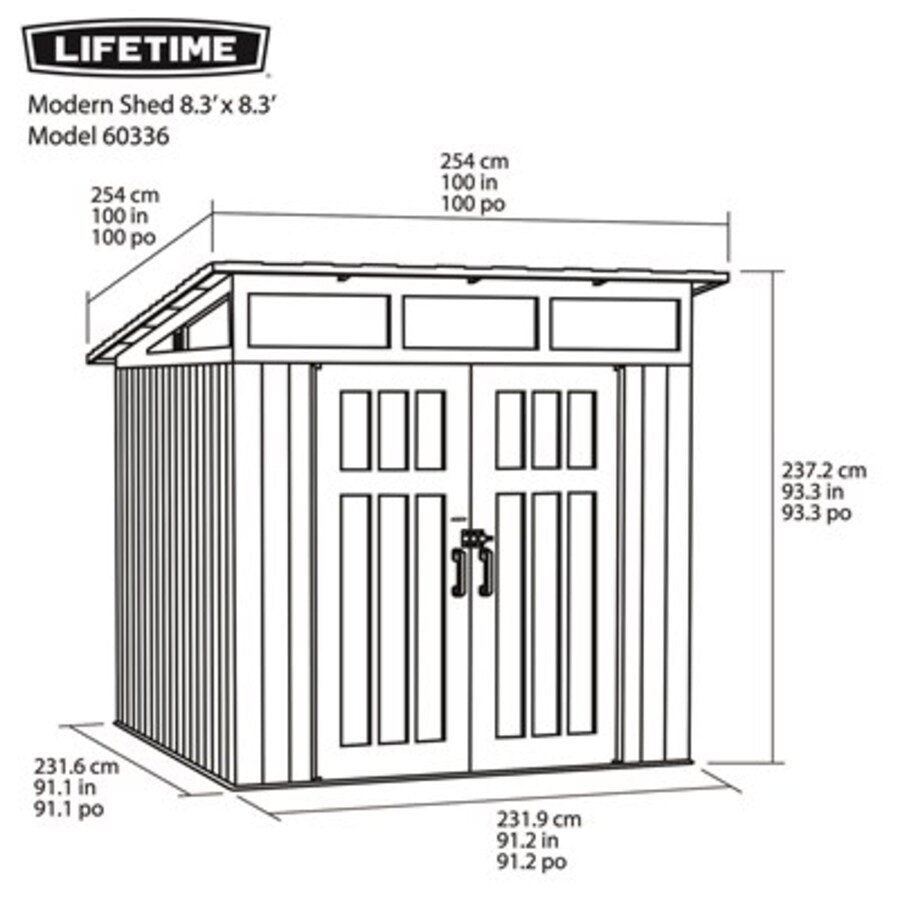 Lifetime Modern Shed 8.3 x 8.3 ft. – 60336