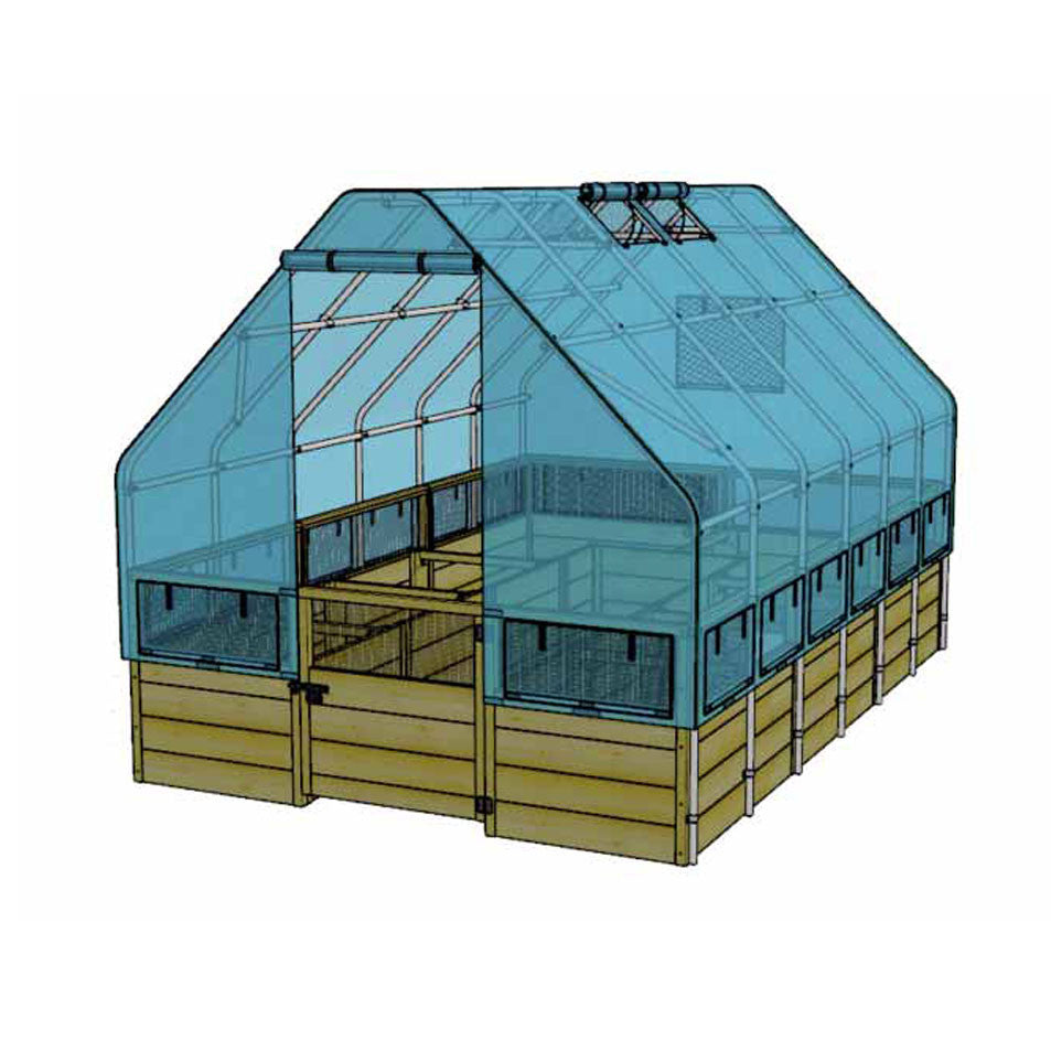 Cedar Complete Raised Garden Bed Kit with Greenhouse Cover 8′ x 12′