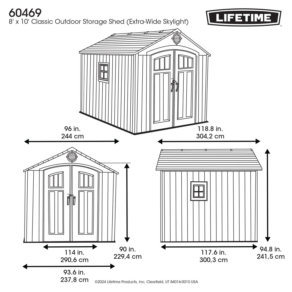 Lifetime 8 Ft. X 10 Ft. Outdoor Storage Shed – 60469