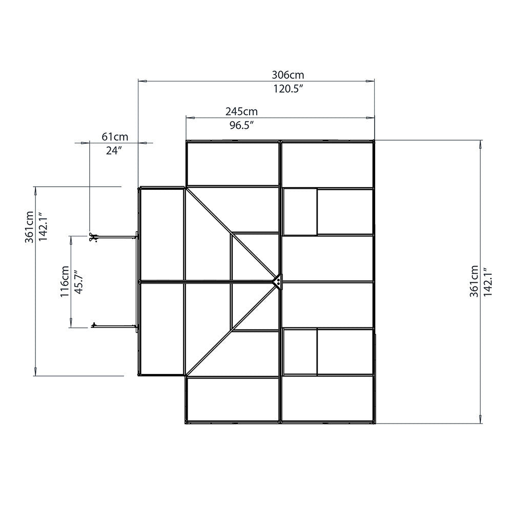 Chalet 12′ x 10′ Greenhouse